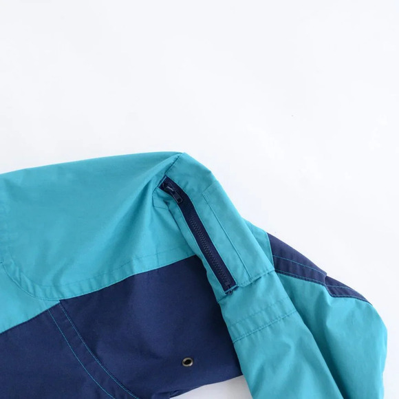 Vintage 80S American Weekend Teal And Blue Zip Up Nautical Lightweight Jacket M - Picture 7 of 15